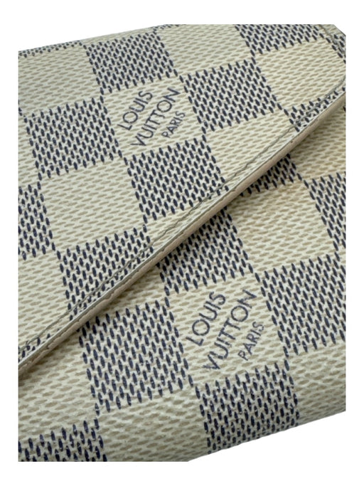 Louis Vuitton Cream & Blue Coated Canvas Damier Azur Envelope Tri-Fold Wallets Cream & Blue