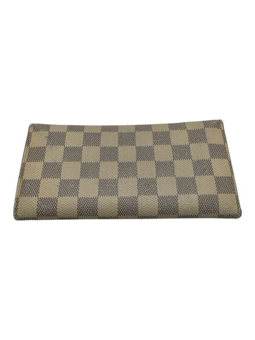 Louis Vuitton Cream & Blue Coated Canvas Damier Azur Envelope Tri-Fold Wallets Cream & Blue