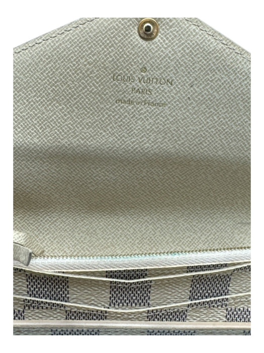 Louis Vuitton Cream & Blue Coated Canvas Damier Azur Envelope Tri-Fold Wallets Cream & Blue