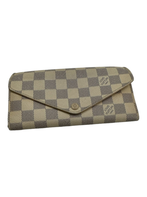 Louis Vuitton Cream & Blue Coated Canvas Damier Azur Envelope Tri-Fold Wallets Cream & Blue