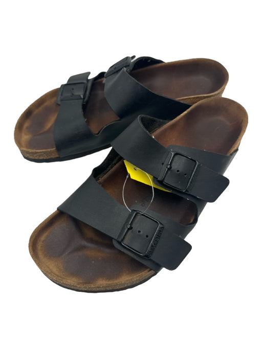 Birkenstock Shoe Size 45 Black Leather Solid Sandal Men's Shoes 45