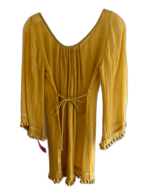 Matta Size M Mustard Cotton Blend Lobster solid color Scoop Neck Top Mustard / M