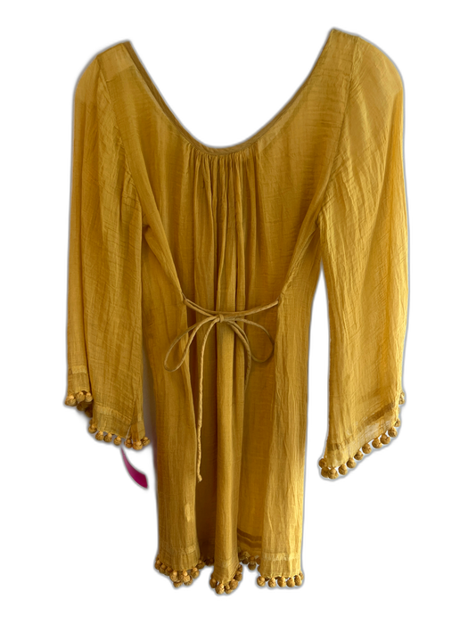 Matta Size M Mustard Cotton Blend Lobster solid color Scoop Neck Top Mustard / M