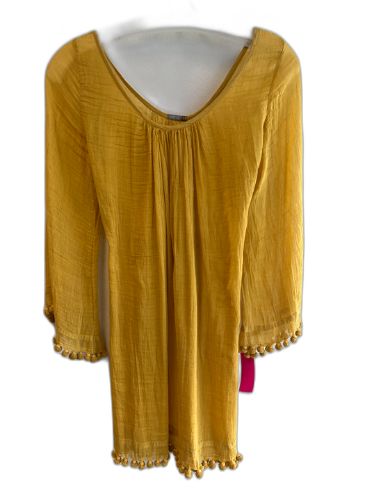 Matta Size M Mustard Cotton Blend Lobster solid color Scoop Neck Top Mustard / M