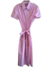 J. McLaughlin Size M Pink Cotton Short Sleeve solid color Collar Tie Waist Dress Pink / M