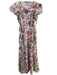 J. McLaughlin Size M Multi Cotton Maxi Short Ruffle Sleeve Floral Print Dress Multi / M