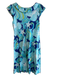 Lily Pulitzer Size S Blue & White Silk Short Sleeve Ocean Motif V Neck Dress Blue & White / S