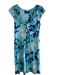 Lily Pulitzer Size S Blue & White Silk Short Sleeve Ocean Motif V Neck Dress Blue & White / S