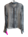 Elie Tahari Size Est S Gray Silk Long Sleeve Sheer Animal Print Button up Top Gray / Est S