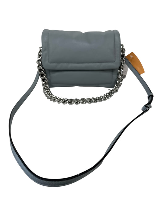 Marc Jacobs Gray & Silver Leather Magnetic  Flap Chain Strap Removable Strap Bag Gray & Silver / S