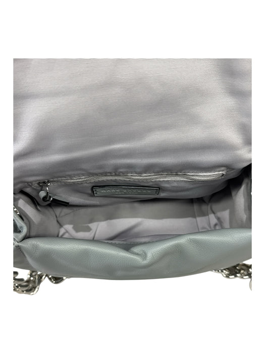 Marc Jacobs Gray & Silver Leather Magnetic  Flap Chain Strap Removable Strap Bag Gray & Silver / S
