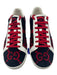 Gucci Shoe Size 42 Navy & Red Velour Guccissima Sneaker Men's Shoes 42
