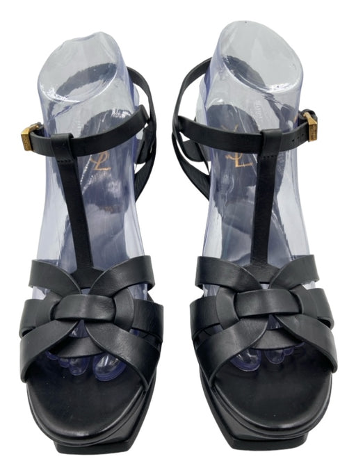 Saint Laurent Shoe Size 42 Black Leather Platform Ankle Buckle Box Inc. Pumps Black / 42