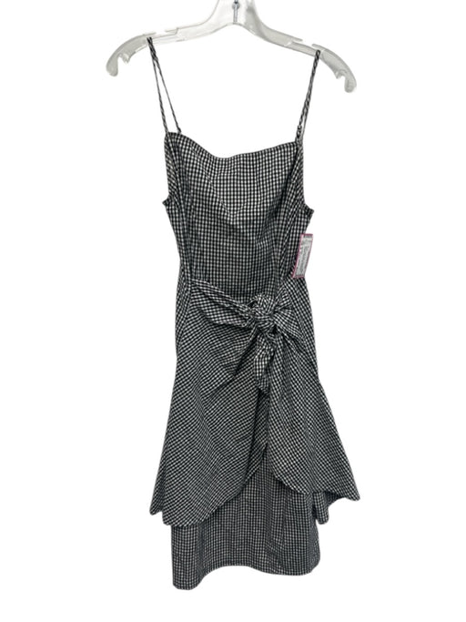 Toit Volant Size M Black & White Cotton Spaghetti Strap Gingham Waist tie Dress Black & White / M