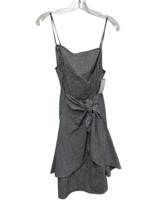 Toit Volant Size M Black & White Cotton Spaghetti Strap Gingham Waist tie Dress Black & White / M