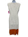 Dries Van Noten Size 36 White & Orange Viscose Fully Sequined Feather Hem Dress White & Orange / 36