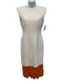 Dries Van Noten Size 36 White & Orange Viscose Fully Sequined Feather Hem Dress White & Orange / 36
