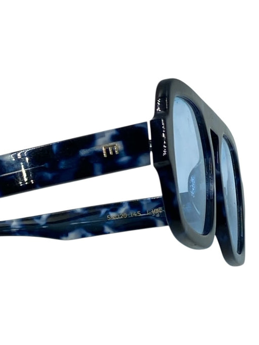 Elisa Johnson Navy & Blue Acetate Aviator Tortoiseshell Square Sunglasses Navy & Blue