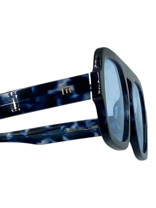 Elisa Johnson Navy & Blue Acetate Aviator Tortoiseshell Square Sunglasses Navy & Blue