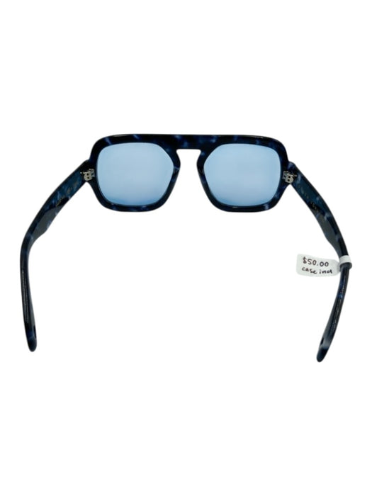 Elisa Johnson Navy & Blue Acetate Aviator Tortoiseshell Square Sunglasses Navy & Blue