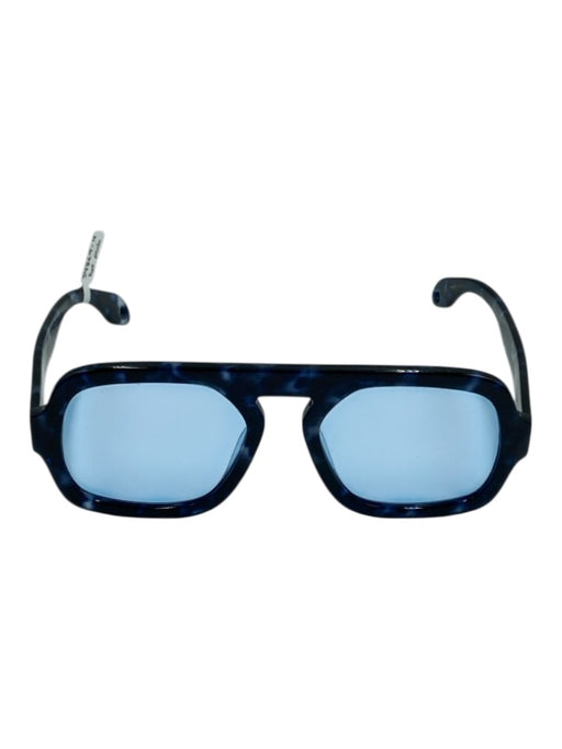 Elisa Johnson Navy & Blue Acetate Aviator Tortoiseshell Square Sunglasses Navy & Blue