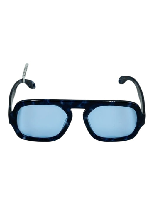 Elisa Johnson Navy & Blue Acetate Aviator Tortoiseshell Square Sunglasses Navy & Blue