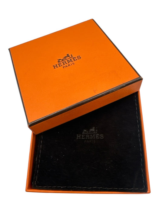Hermes Cream Silver Cord Enamel Pendant Necklace Cream