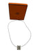 Hermes Cream Silver Cord Enamel Pendant Necklace Cream