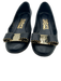 Ferragamo Shoe Size 5.5 Black Leather Round Toe Bow Detail Block Heel Pumps Black / 5.5