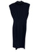 Cinq a Sept Size 0 Navy Wool Blend Sleeveless Collared Ruffle Dress Navy / 0