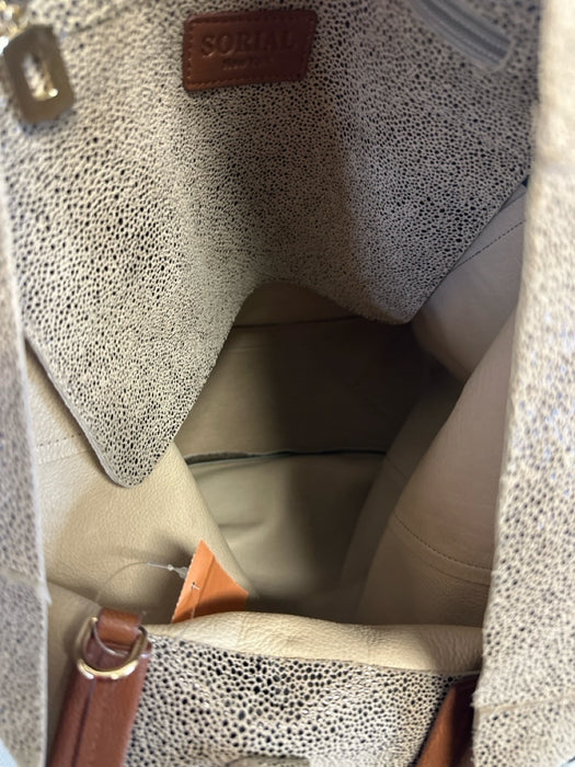 Sorial Beige Leather Speckled Tote Bag Beige / Medium