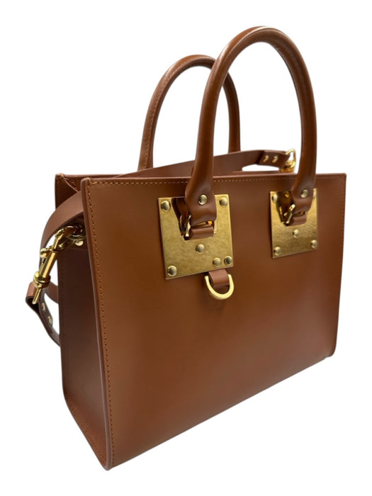 Sophie Hulme Brown Leather Crossbody Gold detail Handle Dust Bag Incl. Bag Brown / Small