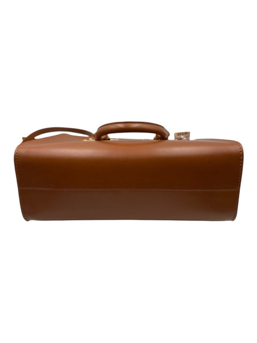 Sophie Hulme Brown Leather Crossbody Gold detail Handle Dust Bag Incl. Bag Brown / Small