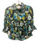 Cinq a Sept Size XS Blue & Green Polyester Floral Design Puff Sleeve Top Blue & Green / XS