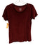 Majestic Paris Size 2 Red Cotton & Cashmere Velvet Short Sleeve Top Red / 2