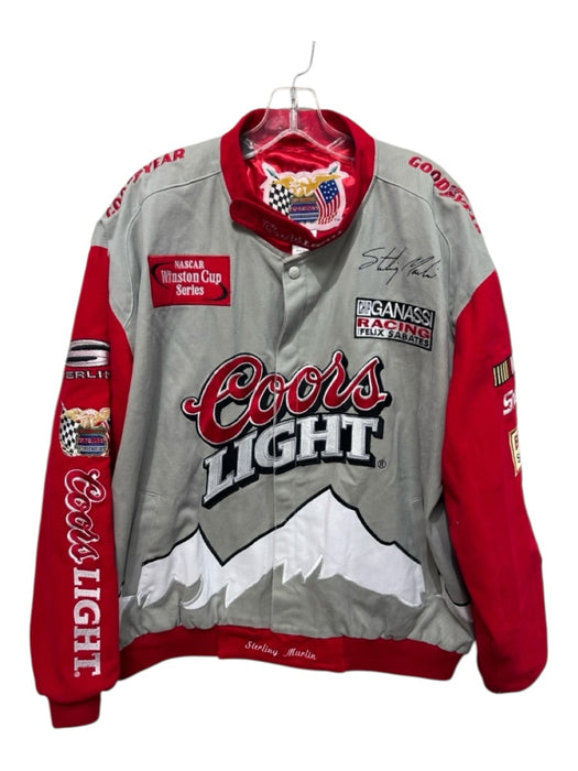 Jeff Hamilton Size XL Red & Gray Cotton Varsity Men's Jacket Red & Gray / XL