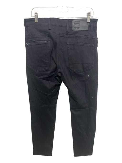 G Star Size 30 Black Polyester & Cotton Pockets Zip Detail Button Fly Pants Black / 30