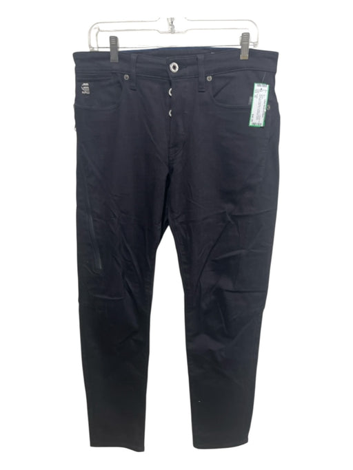 G Star Size 30 Black Polyester & Cotton Pockets Zip Detail Button Fly Pants Black / 30