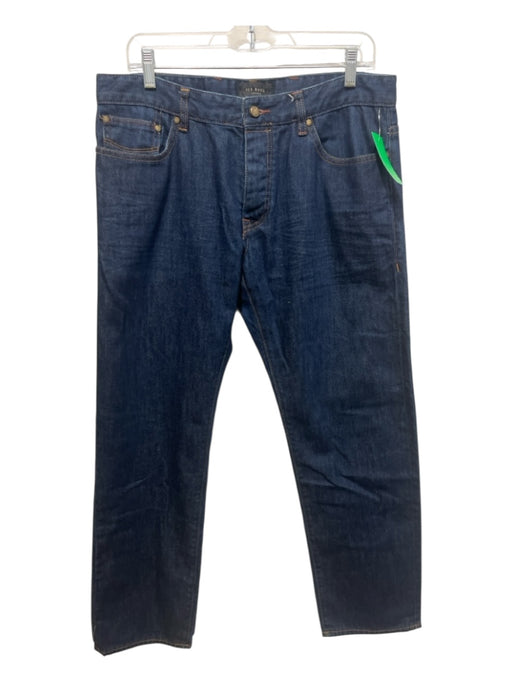 Ted Baker Size 34 Medium Wash Cotton Denim Button Fly Straight Leg Jean Pants Medium Wash / 34