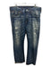 True Religion Size 36 Medium Wash Cotton Denim Distressed Zip Fly Men's Pants Medium Wash / 36