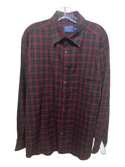 Pendleton Size L Red, Green, Multi Wool Plaid Button Down Long Sleeve Shirt Red, Green, Multi / L