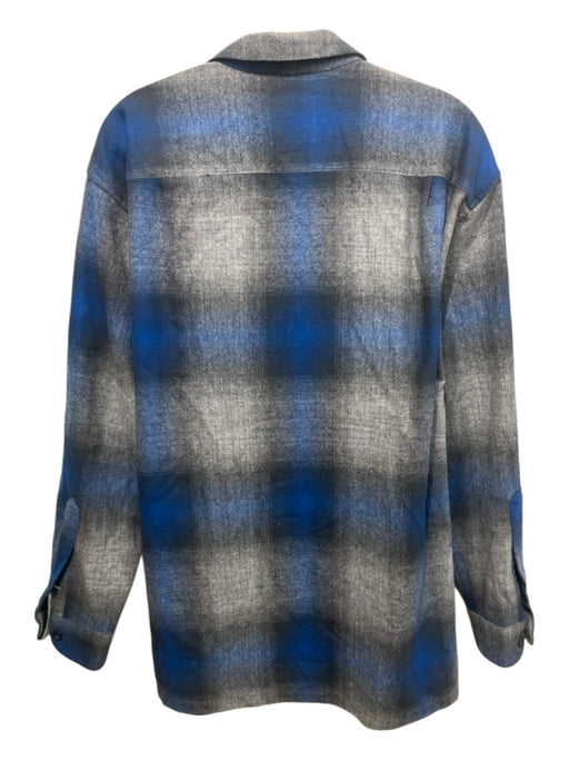 Pendleton Size L Blue & Gray Wool Plaid Button Down Men's Long Sleeve Shirt Blue & Gray / L