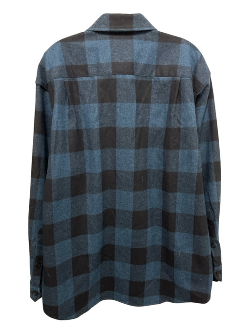 Pendleton Size L Blue & Black Wool Plaid Button Down Men's Long Sleeve Shirt Blue & Black / L