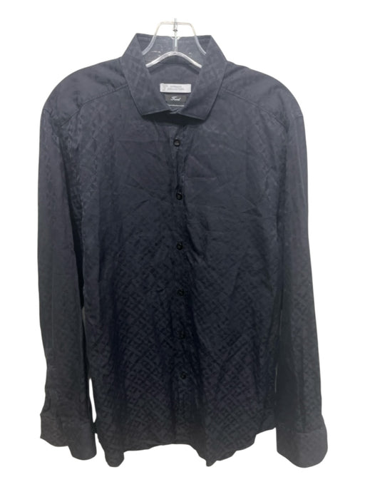 Versace Collection Size 41 Black Cotton All Over Print Men's Long Sleeve Shirt Black / 41
