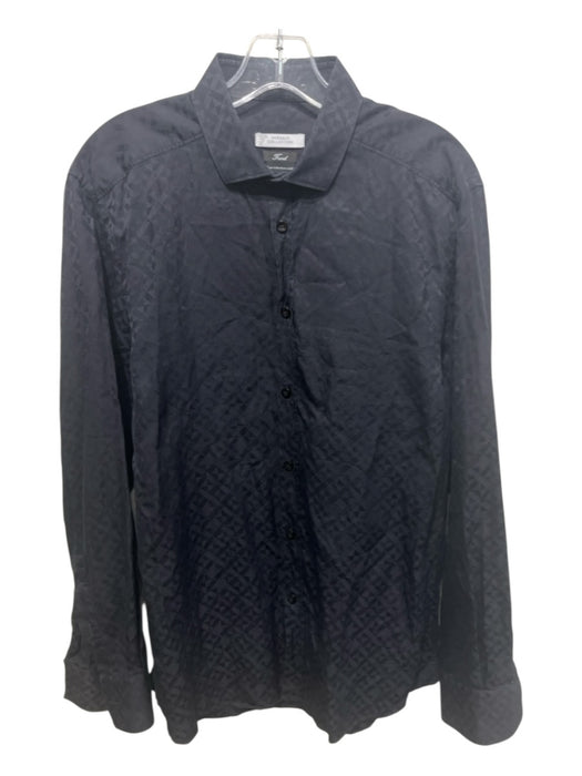 Versace Collection Size 41 Black Cotton All Over Print Men's Long Sleeve Shirt Black / 41