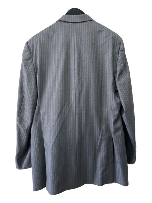 Zegna Gray Wool Striped 3 button Men's Suit 62