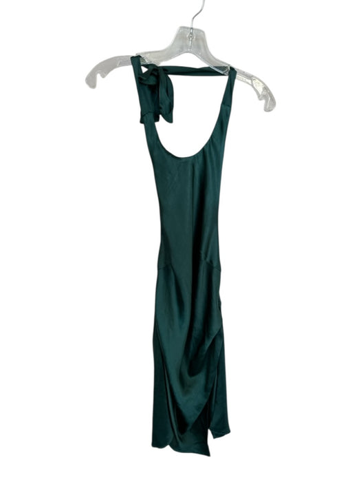 Hello Molly Size M Forest Green Polyester Halter Neck Gathered Side Dress Forest Green / M