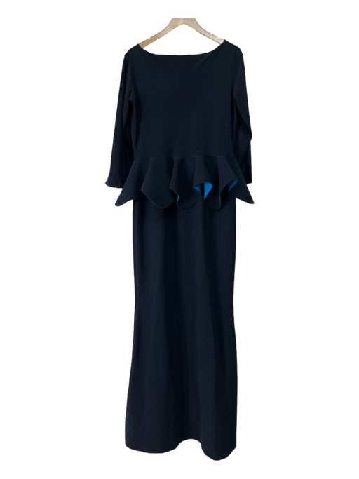 La Petite Robe Chiara Boni Size S/M BLUE MULTI Polyamide 3/4 Sleeve Ruffle Gown BLUE MULTI / S/M