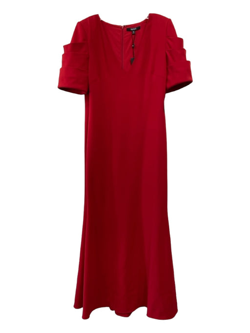 Badgley Mischka Size 14 Red Missing Fabric V Neck Darted Gown Red / 14