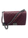 Chanel Burgundy Leather Gunmetal Hardware Flap Chain Crossbody Bag Burgundy / Medium